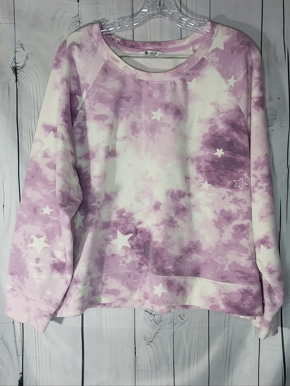Wildfox Lavender Tie-Dye Star Pullover Cozy LoungewearY2K Sweatshirt